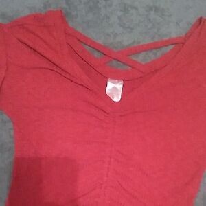 No Boundaries Red Short Sleeve Tee Casual Essential